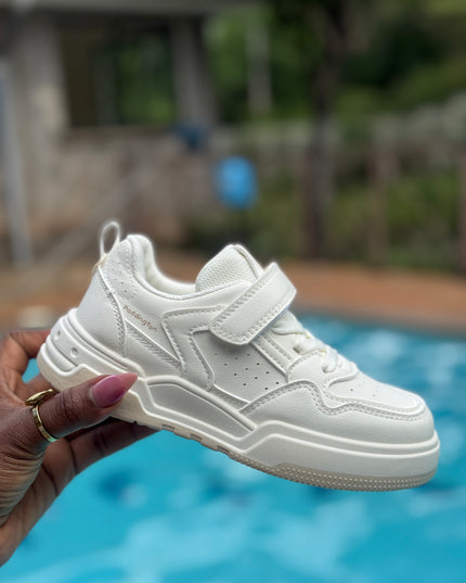 PD841 - Unisex Kids White Casual Sneakers for Boys and Girls