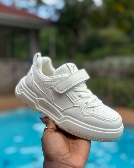 PD841 - Unisex Kids White Casual Sneakers for Boys and Girls