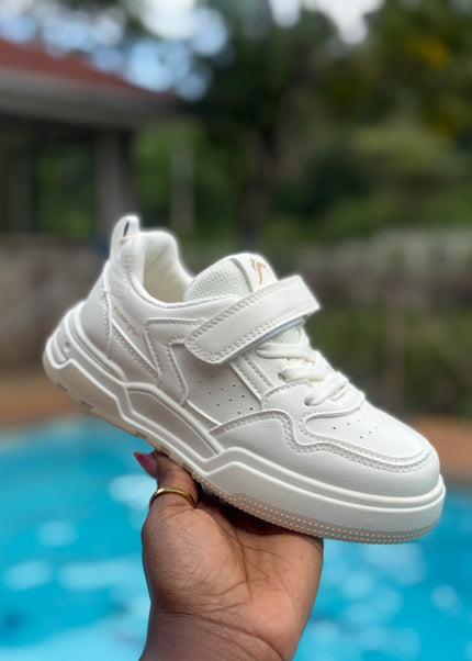 PD841 - Unisex Kids White Casual Sneakers for Boys and Girls