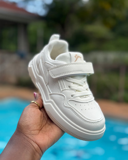 PD841 - Unisex Kids White Casual Sneakers for Boys and Girls