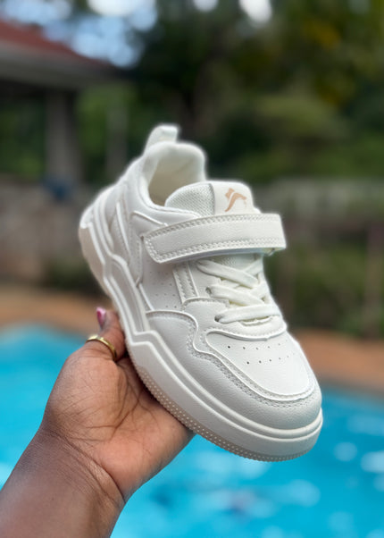 PD841 - Unisex Kids White Casual Sneakers for Boys and Girls