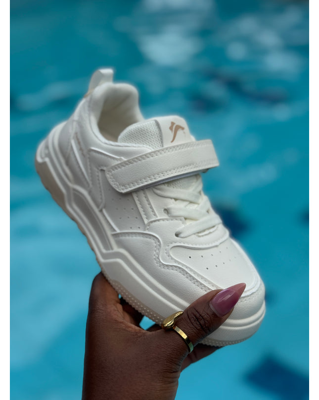 PD841 - Unisex Kids White Casual Sneakers for Boys and Girls
