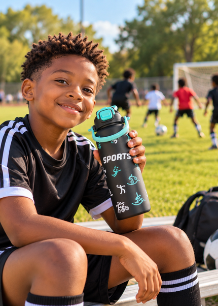 Kids BPA-Free Sports Water Bottle with Carry Handle