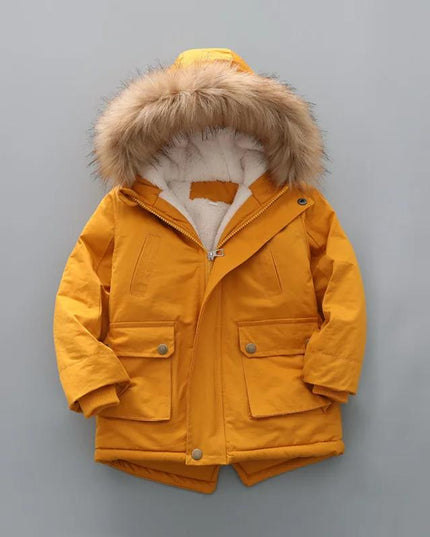 Kids’ Luxury Winter Parka Jacket – Fur Lined, Windproof & Cozy