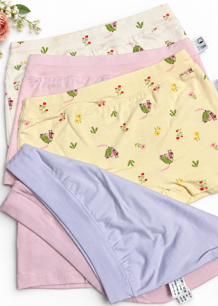 Girls' Pastel Print Cotton Boxer Briefs (5-Pack)