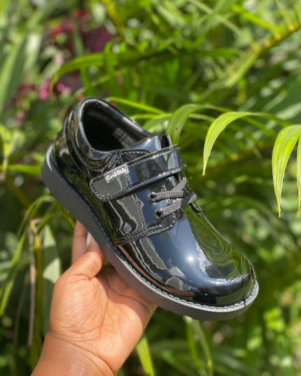 Crabkids Boys Wetlook School Shoes - P617106