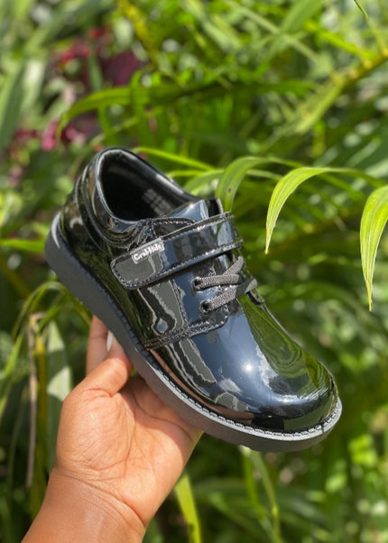 Crabkids Boys Wetlook School Shoes - P617106