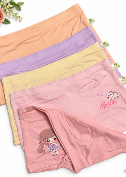 Girls' Cotton Boxer Briefs (5-Pack)