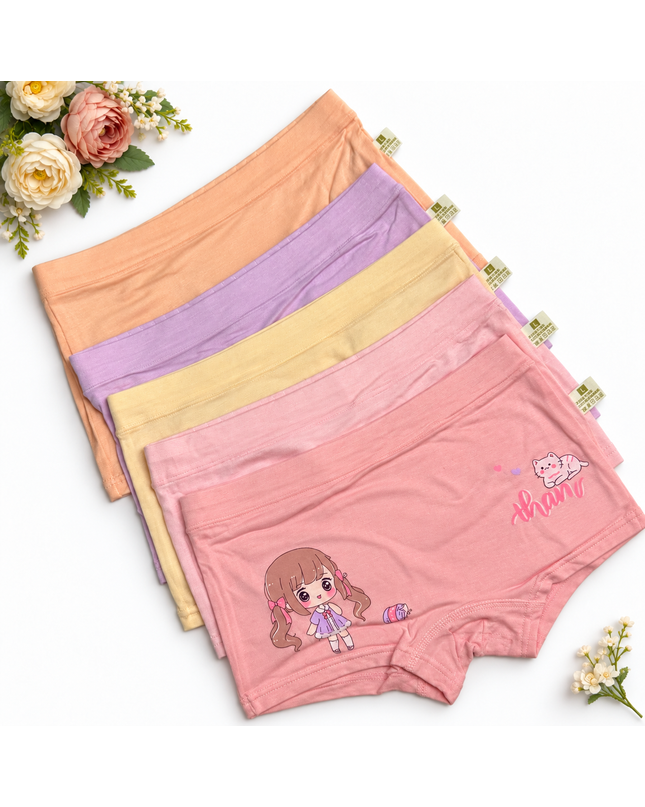 Girls' Cotton Boxer Briefs (5-Pack)