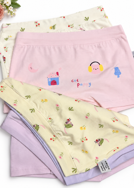 Girls' Pastel Print Cotton Boxer Briefs (5-Pack)
