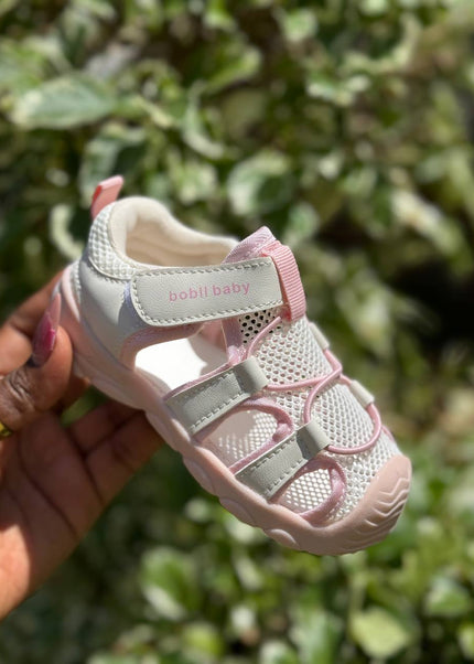 Unisex Baby Prewalker Shoes - Soft Sole First Walking Sneakers with Velcro Strap & Breathable Mesh Design - BM508L