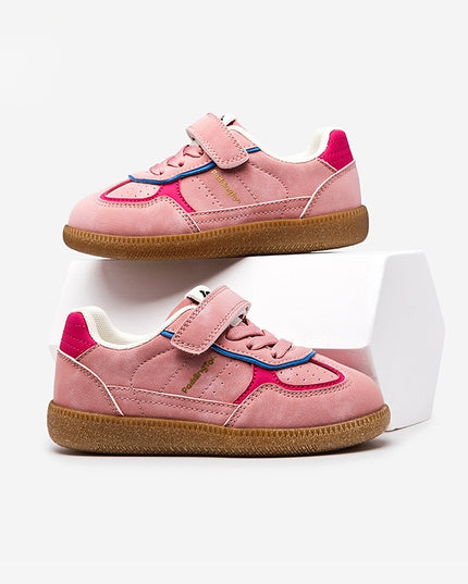 PD842 - Premium Unisex Kids Sneakers - White Pink & Green Sports Shoes