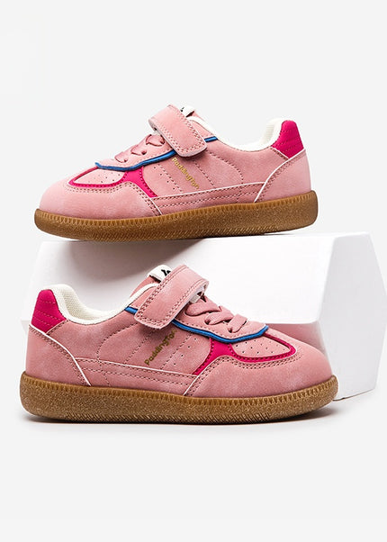 PD842 - Premium Unisex Kids Sneakers - White Pink & Green Sports Shoes
