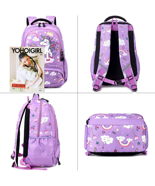 Magical Girls' Unicorn Dreams 3-Piece School Backpack Set