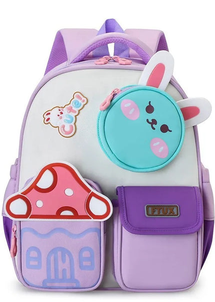 Cartoon Bunny Kids School Backpack – Waterproof Nylon -  Ages 3–6