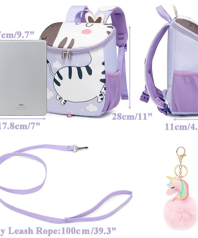 Purple Cartoon Toddler Backpack