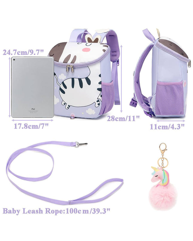 Purple Cartoon Toddler Backpack