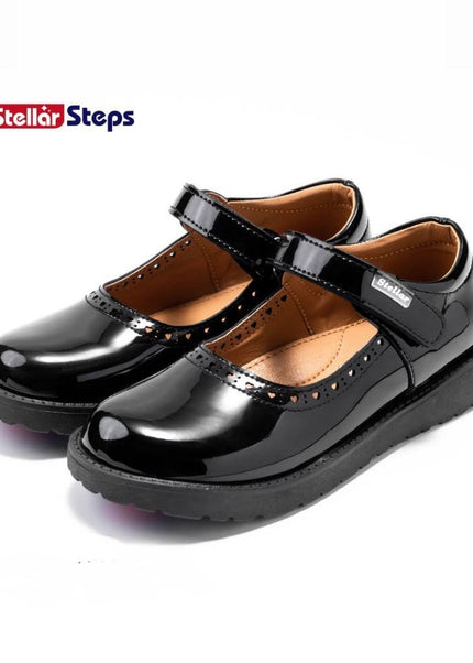 S942401 - Stellar Steps Patent Wipe-Clean School Shoes – Stylish, Light, No Polish Needed