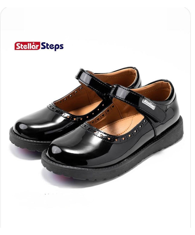 S942401 - Stellar Steps Patent Wipe-Clean School Shoes – Stylish, Light, No Polish Needed