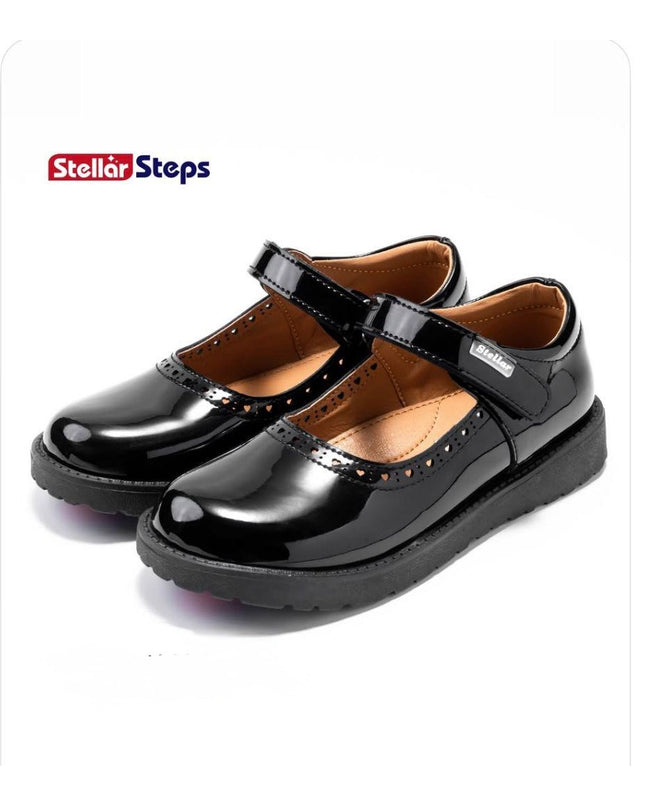 S942401 - Stellar Steps Patent Wipe-Clean School Shoes – Stylish, Light, No Polish Needed
