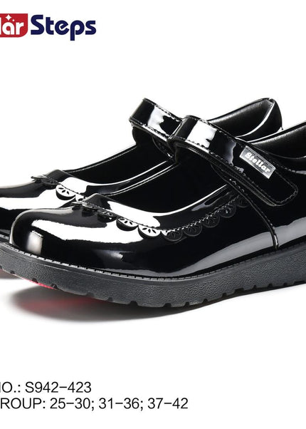 Stellar Steps Girls Wetlook Patent School Shoes – S942-423
