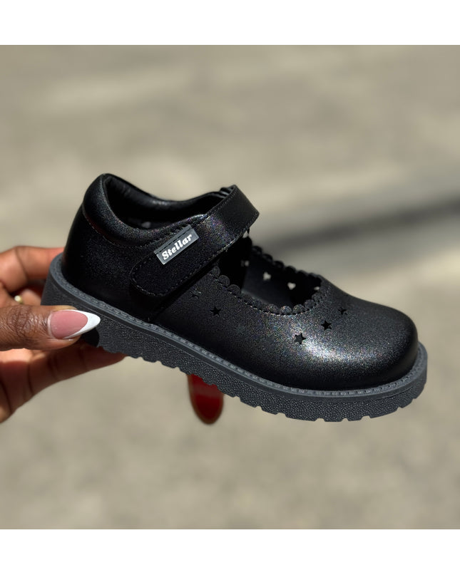 942405S - Quality Stellar Steps Matte Premium Leather School Shoes for Girls