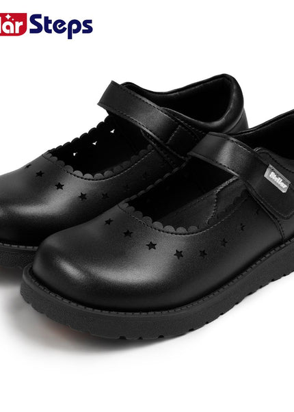 942405S - Quality Stellar Steps Matte Premium Leather School Shoes for Girls