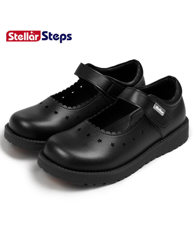 942405S - Quality Stellar Steps Matte Premium Leather School Shoes for Girls