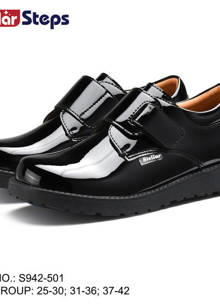 Stellar Steps Boys Wetlook Leather Shoes -S942-501