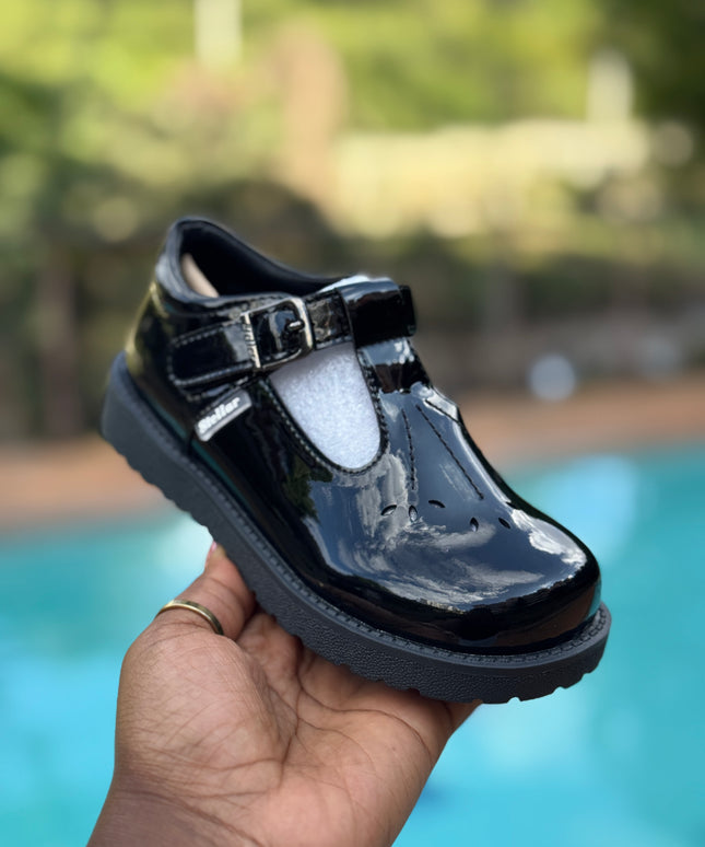 Stellar Steps Girls Patent Wipe-Clean School Shoes – Stylish, Light, No Polish Needed - S942208