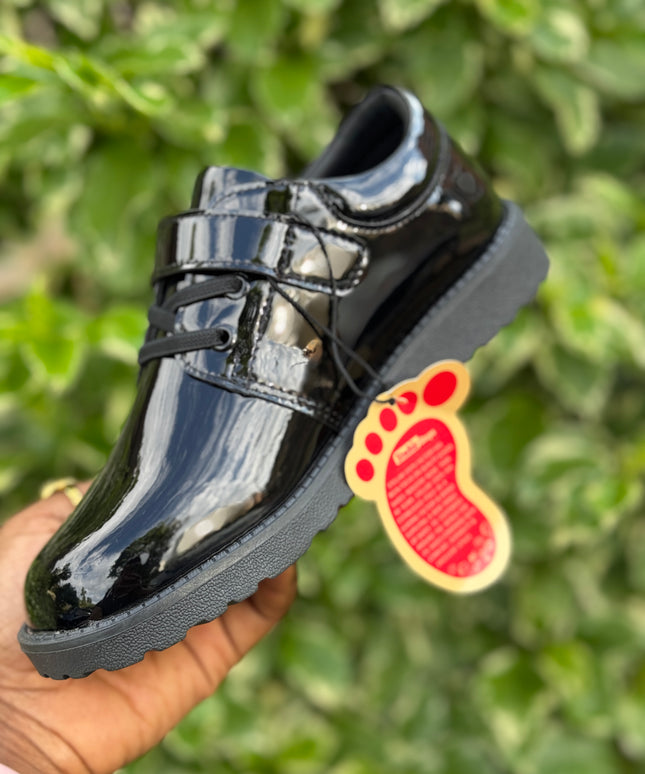 Stellar Steps Boys Patent Wipe-Clean School Shoes – Light, Stylish, No Polish Needed- S942502