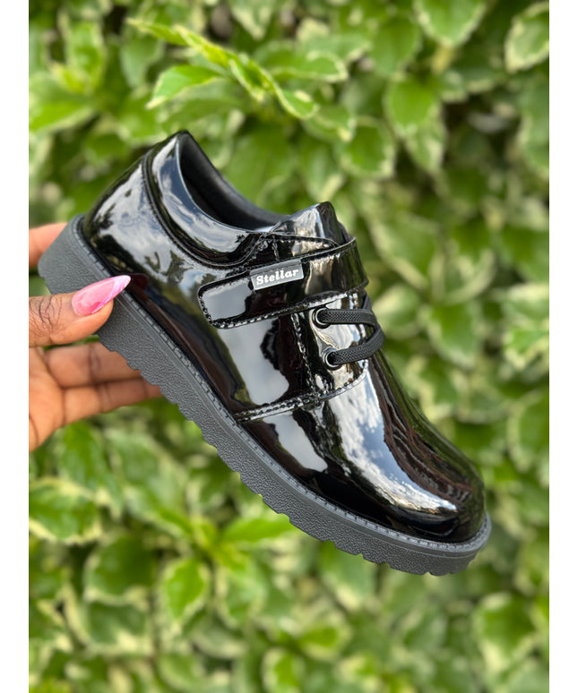 Stellar Steps Boys Patent Wipe-Clean School Shoes – Light, Stylish, No Polish Needed- S942502