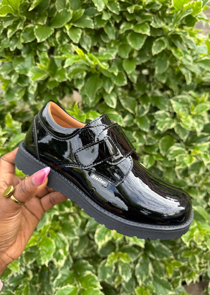 Stellar Steps Boys Patent Wipe-Clean School Shoes – Light, Stylish, No Polish Needed - S942501