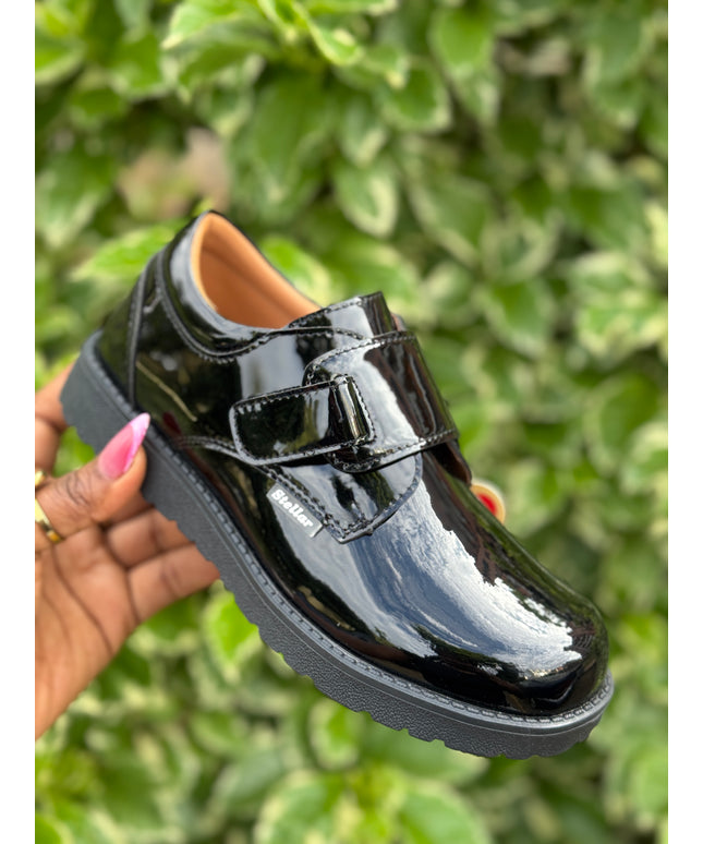 Stellar Steps Boys Patent Wipe-Clean School Shoes – Light, Stylish, No Polish Needed - S942501