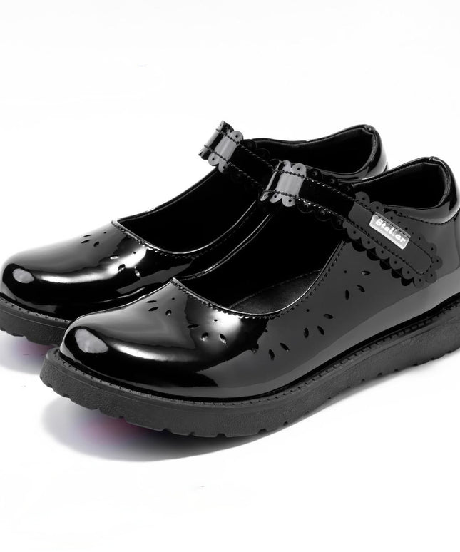 Stellar Steps Girls Patent Wipe-Clean School Shoes – Stylish, Light, No Polish Needed - S942405