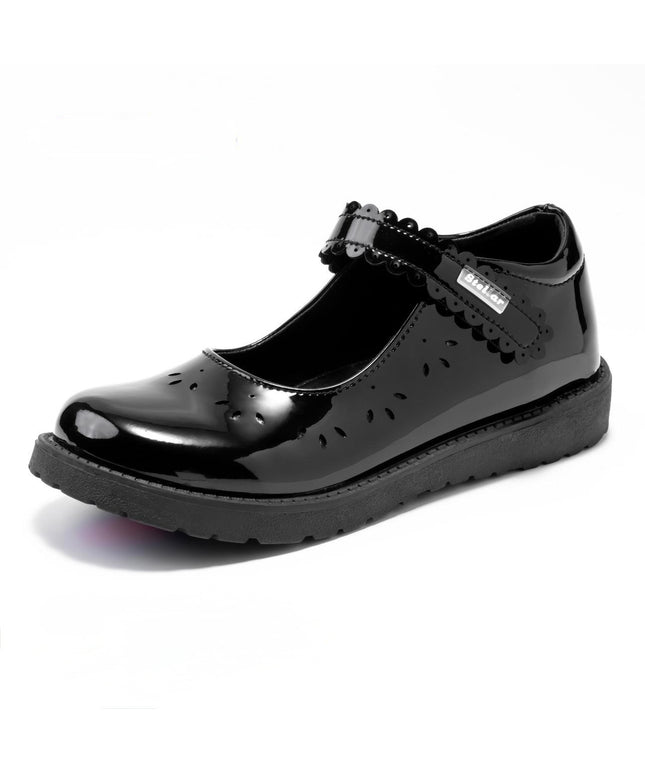 Stellar Steps Girls Patent Wipe-Clean School Shoes – Stylish, Light, No Polish Needed - S942405
