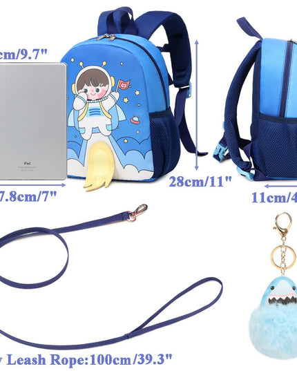 Quality Toddler Cartoon Backpack with Safety Strap