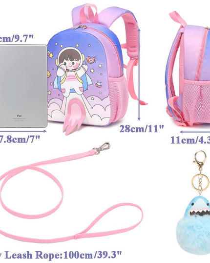 Quality Toddler Cartoon Backpack with Safety Strap