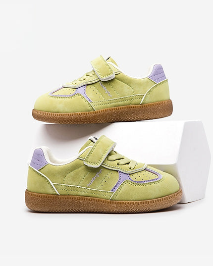 PD842 - Premium Unisex Kids Sneakers - White Pink & Green Sports Shoes