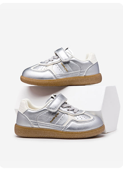 PD842 - Premium Unisex Kids Sneakers - White Pink & Green Sports Shoes