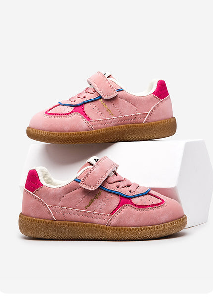 PD842 - Premium Unisex Kids Sneakers - White Pink & Green Sports Shoes