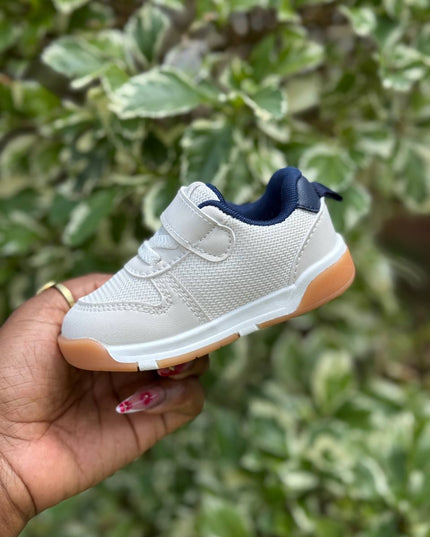 MY2310 - Unisex Baby Pre-Walker Sneakers - Soft Sole First Walking Shoes with Velcro Strap for Infants & Toddlers - Classic Stripe Design