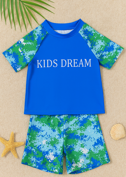 Boys Blue 2-Piece Swim Set – Top & Shorts