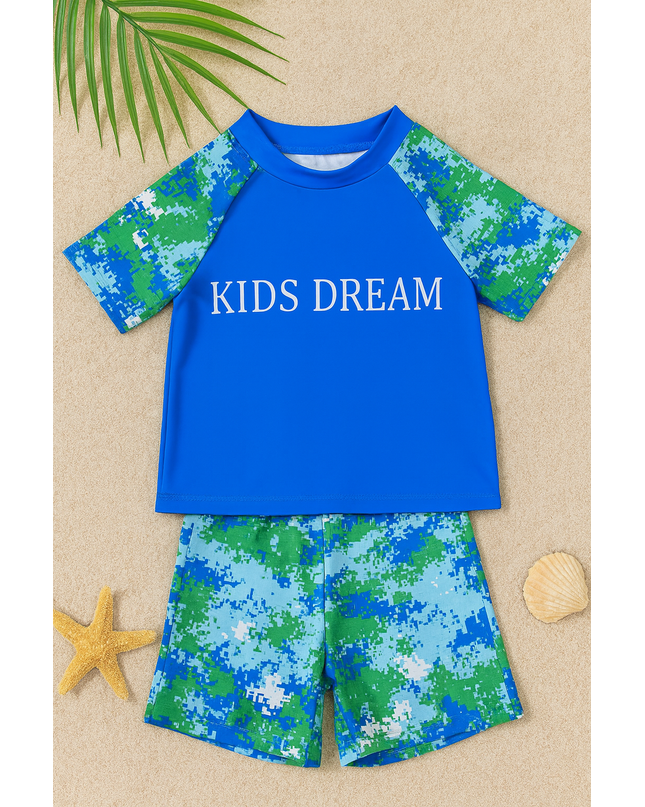 Boys Blue 2-Piece Swim Set – Top & Shorts