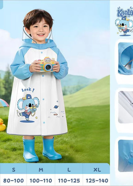 Kids Lightweight Waterproof Raincoat with Reflective Safety Trim