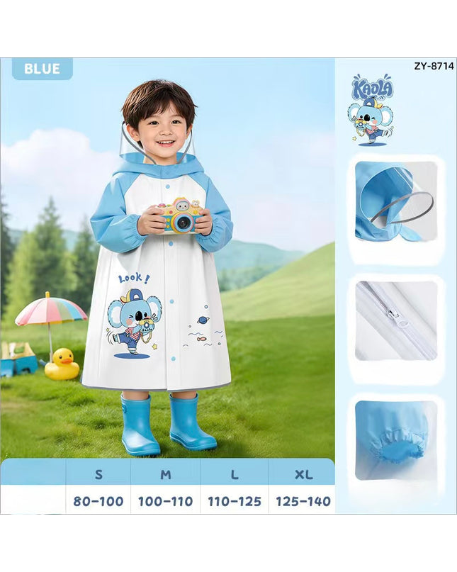 Kids Lightweight Waterproof Raincoat with Reflective Safety Trim
