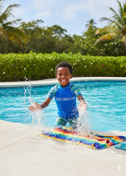 Boys Blue 2-Piece Swim Set – Top & Shorts