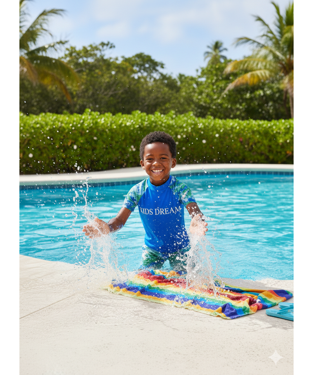 Boys Blue 2-Piece Swim Set – Top & Shorts