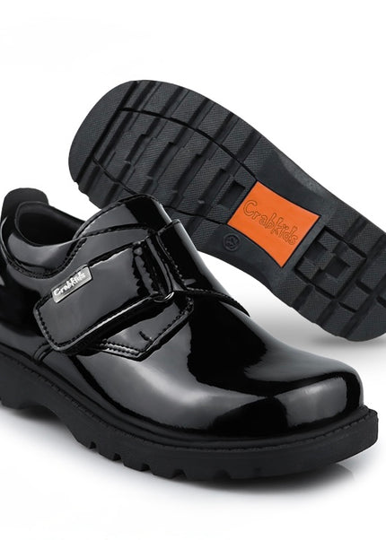 Crabkids Boys Wetlook School Shoes - P650308