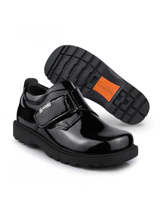 Crabkids Boys Wetlook School Shoes - P650308